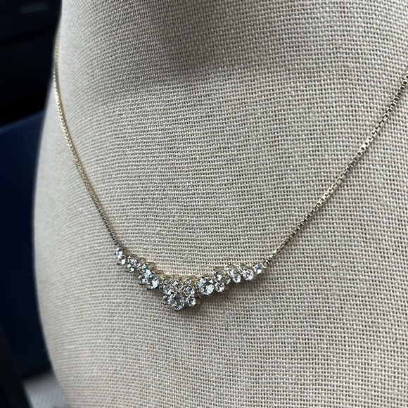 Diamonique by QVC Sterling Silver Necklace, Adjustable 14–16 Inches - Picture 4 of 17